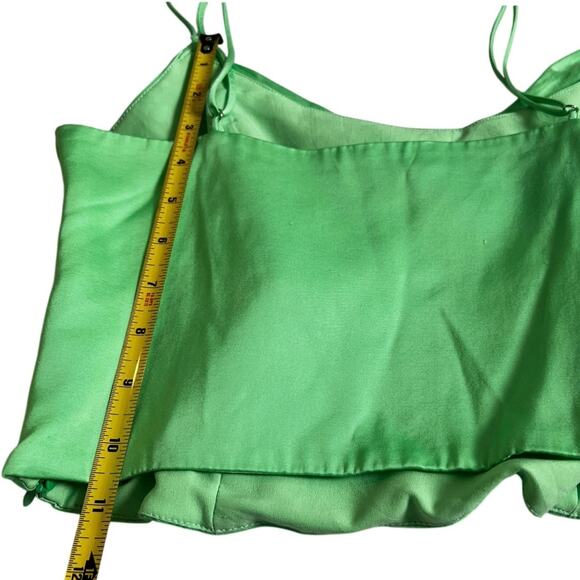 Zara Satin Effect Cowl Neck Crop Top with Corset Boning M - Picture 6 of 8